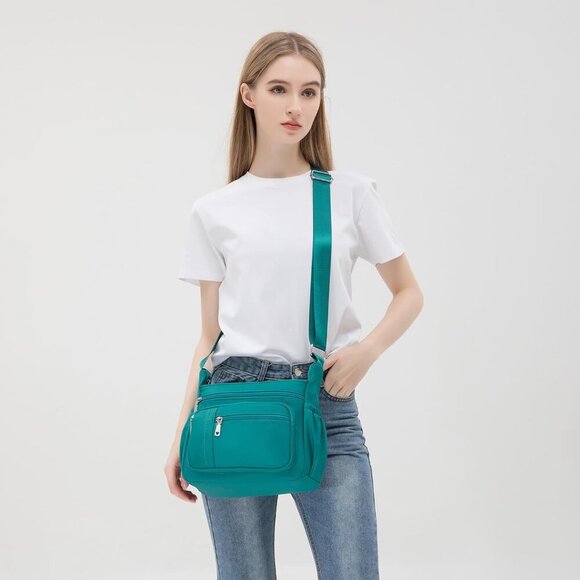 Women Floral Shoulder Handbag Roomy Multiple Pockets Bag Ladies Crossbody Lightw - Picture 9 of 9